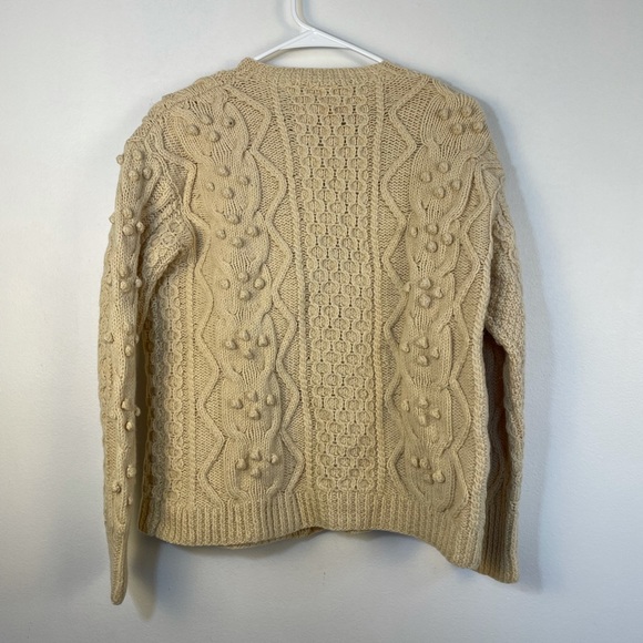 100% new wool hand knitted in Ireland button down cardigan sweater size m/l - Picture 9 of 13